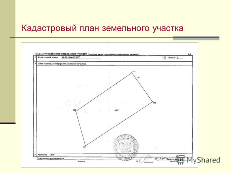 Кадастровый план участка