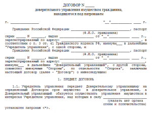 Договор патронажа над пожилым человеком образец